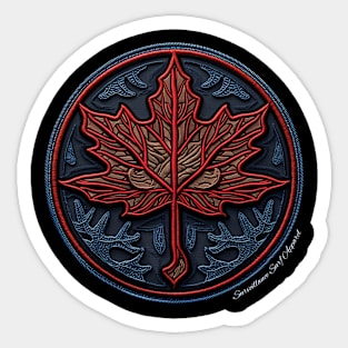 Embroidered Maple Leaf Sticker